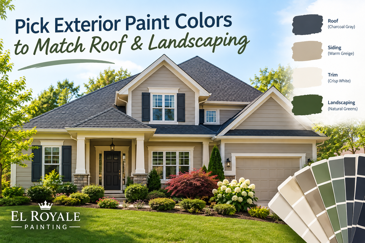 Pick Exterior Paint Color That Matches Your Roof and Landscaping